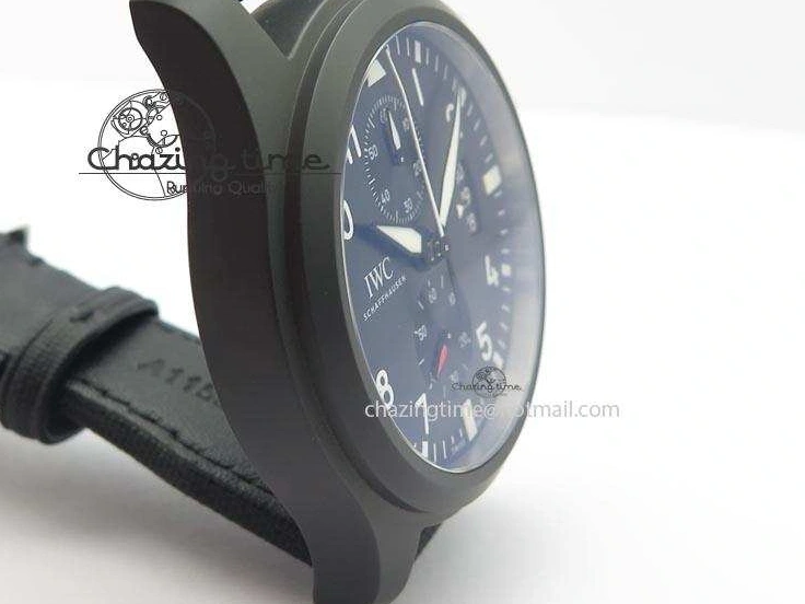 MIROTIME 0321 EasyCare Pilot Chrono IW388001 Real Ceramic ZF 1:1 Best Edition On Black Nylon Strap A 7279